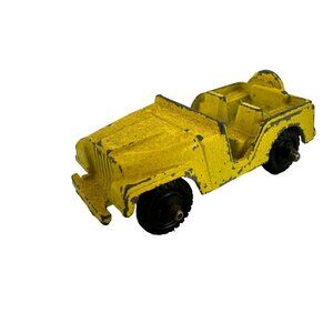 Rare Tootsietoy Vintage Metal Die Cast Yellow Jeep Toy Model